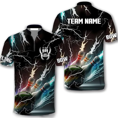 GABITA Personalized Bowling Jerseys for Men, Custom Bowling Shirts, Funny Bowling Shirts Gift for Bowler Team Player - color: A1