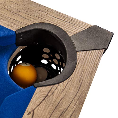 American Legend Billiard Table with Rustic Wood Finish - color: Blue 84