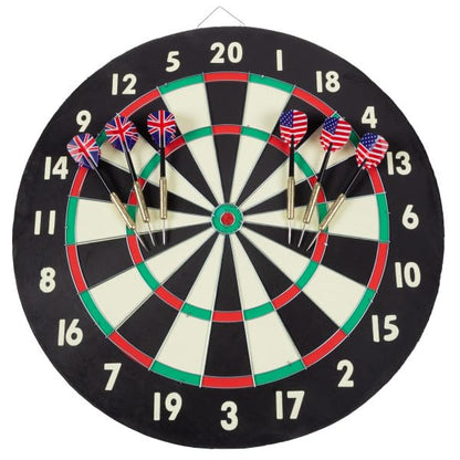 Dart Board – Tournament Sized Indoor Hanging Number Target Game for Steel Tip Darts – Dartboard with Mounting Hardware by Hey Play - size: 18"