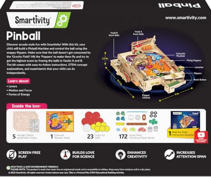 Smartivity DIY Pinball Machine for Kids 8-14 Years Old | Global Award Winning Arcade Game | Build Your Own Pinball I Birthday Gift for Smart Kids | STEM Toy for Boys & Girls