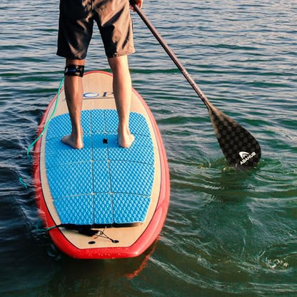 Abahub Carbon Fiber SUP Paddles, 1 x 3 Section Adjustable 67" - 86" Carbon Fiber Shaft, Lightweight Stand-up Paddle Oars for Paddleboards, with a Carrying Bag - color: Carbon Square Print