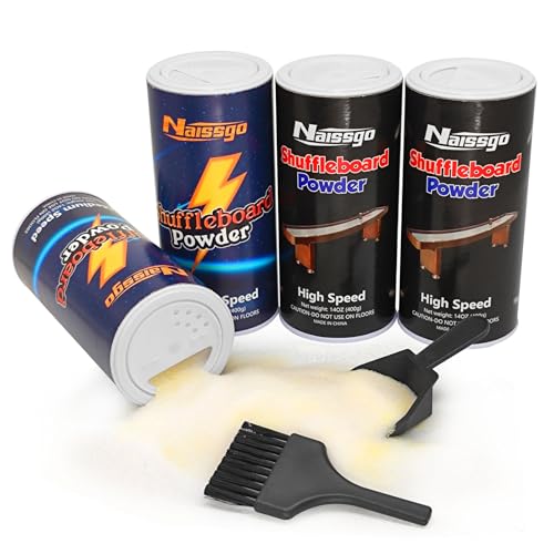 Shuffleboard Sand Wax Shuffleboard Powder Set with Small Brush & Pan - style: 2 Cans High Speed+2 Cans Medium Speed