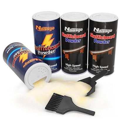Shuffleboard Sand Wax Shuffleboard Powder Set with Small Brush & Pan - style: 2 Cans High Speed+2 Cans Medium Speed