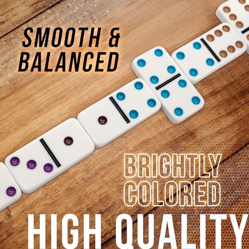 Front Porch Classics, Mexican Train Domino Set On-The-Go Aluminum Carrying Case, 2 to 8 Players Ages 8 to 99