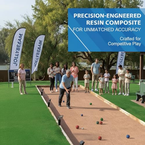 Bocce Ball Set 107mm/, Regulation Size & Weight, 8 Resin Bochi Balls with Pallino, Carrying Bag, Measuring Rope, Outdoor Sports Backyard Lawn Court Game Gift for Family & Beach (2-8 Players) - size: 100mm