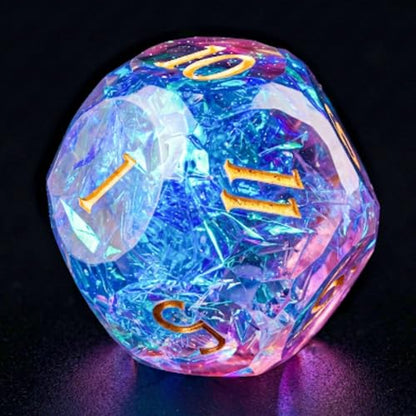 Multifaceted Resin DND Dice Set 7 PCS – Transparent Polyhedral Role Playing Dice for Dungeons & Dragons, Pathfinder, RPG and Tabletop Games(Blue Purple) - color: Multifaceted -Blue Purple