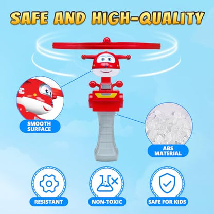 Super Wings Flying Toys, Jett Flying Toys for Kids Ages 3-5 4-8, Fun Outdoor Flying Disc Launcher Toys, Airplane Outside Flying Toys for Kids Boys Girls 3 4 5 6 7 8 Year Old - style: Jett