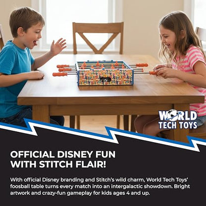 World Tech Toys Disney Stitch Foosball Table for Kids – Tabletop Soccer Game with Rod Handles, Ball & Players – Wooden Mini Game Table for Kids 4+ – Disney Licensed