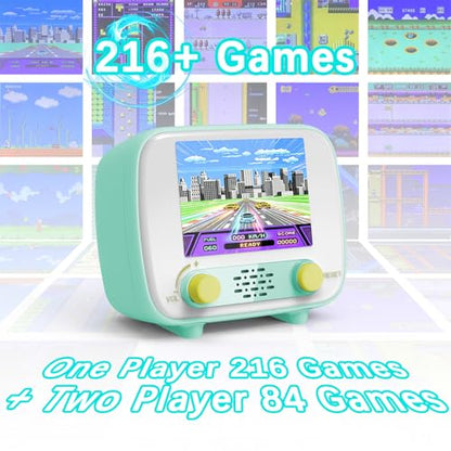 Handheld Game Console, Retro Handheld Game Console with 2.8-inch LCD Screen,Featuring 216 Single-Player Games and 84 Two-Player Games, Suitable for Children and Adults - size: White 216 Games One Player + 84 Games Two Player