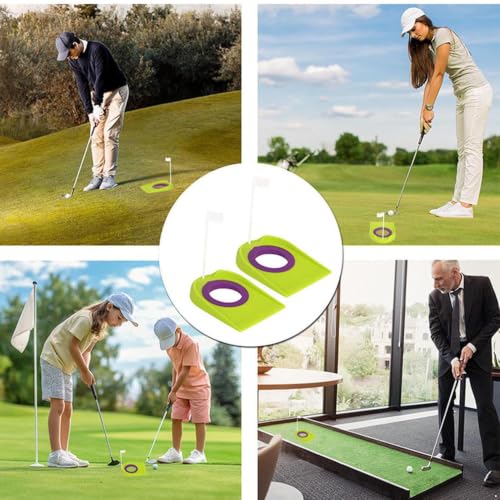 Moily Lightweight Golf Practice Disc Imitation Green Hole Board Indoor Backyard Swing Trainer - color: 2pcs