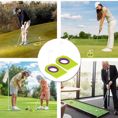 Moily Lightweight Golf Practice Disc Imitation Green Hole Board Indoor Backyard Swing Trainer - color: 2pcs