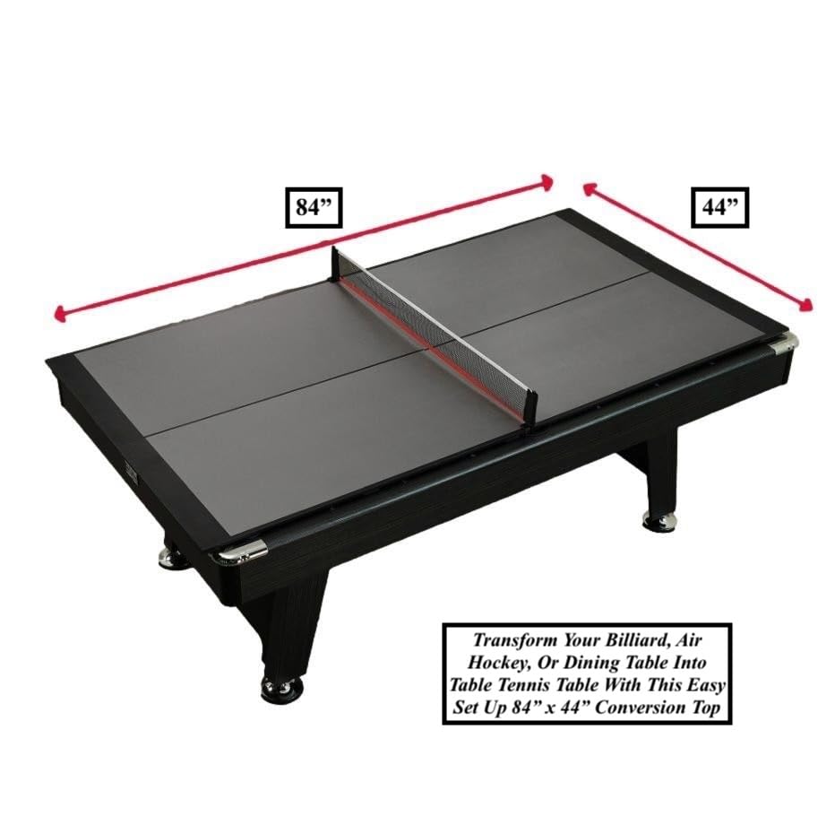 Midsize Foldable Indoor Table Tennis Conversion Top, 84 x 44 in Ping Pong Tabletop with Net & Post, 9mm Thick Playing Surface, Lightweight Compact Design, Easy Fold-Up Storage