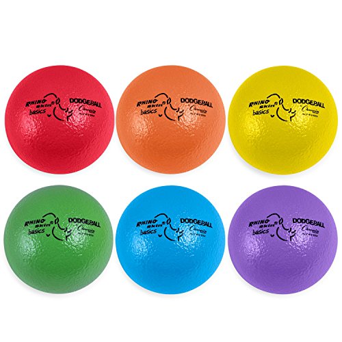 Champion Sports Rhino Skin Dodgeball Set – 6 Soft Foam Balls with Durable Coating, 6" or 7" for Gym, Playground Play - style: 6" Set of 6
