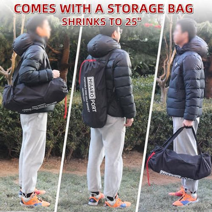 PDGA Approved - HIAARO Portable Disc Golf Basket with 16 Heavy Duty Chains, Foldable Disc Golf Target with Carry Bag for Practice
