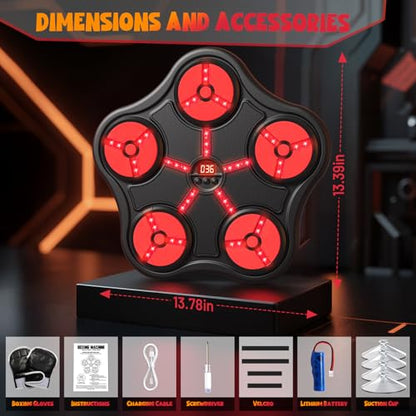 Cool Boxing Machine Toys for Kids Aged 5-12, Wall-Mounted Smart Bluetooth Punching Bag, Boxing Training Equipment with Boxing Glove, Birthday Gifts for 5 6 7 8 9 10 11 12 Year Old Boys