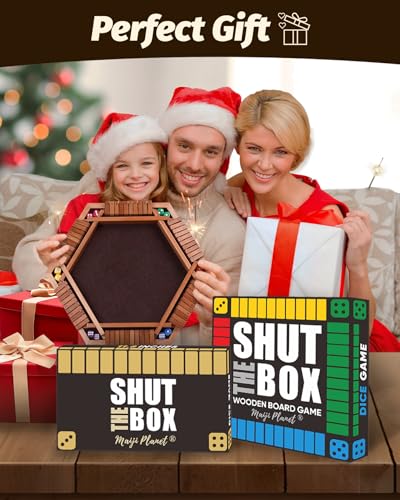 Deluxe 2-8 Player Original Shut The Box Game, Math Dice Board Game for Family Night Classroom Travel, Wooden Classic Table for Group Kid Adult Senior Travel Party Bar Easy Quick and Fun - size: 8P