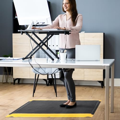 3 x 5 FT Anti Fatigue Mats Industrial 15/16 Inch Thick Soft Sponge Ergonomic Mat Durable Heavy Duty Diamond Plate Work Mat for Standing Non Slip Industrial Grade Floor Mat for Leg & Back Pain - size: 59.9"L x 36.2"W x 0.9"Th