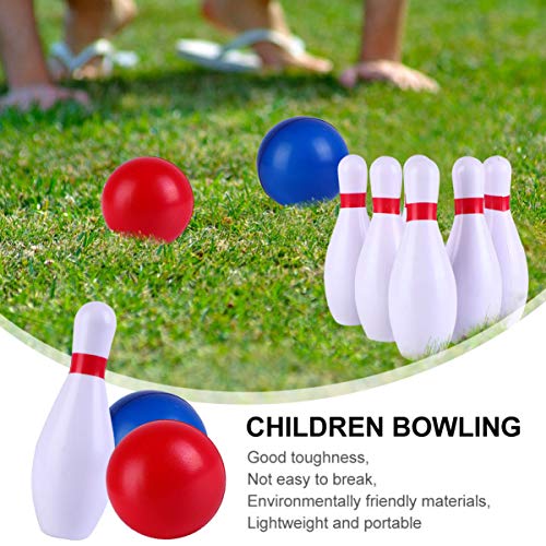 YARNOW 1Set PU Bowling for Indoor Bowling Games Safe and Fun for Ages Easy to Assemble Pins Balls for Family Fun and Reducing Screen