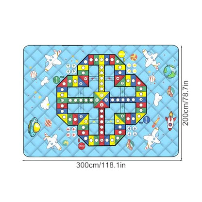 Kids Outdoor Play Mat,Waterproof Picnic Blanket with Chess Pieces | Lightweight Foldable Kids Crawling Pad 3 Layers Family Board Game for Lawn Beach Park Festival
