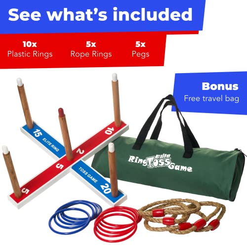 Elite Sportz Ring Toss Games for Kids - Outdoor Yard Game for Adults & Family - Backyard Toys, Outdoor Game, Backyard Games, Lawn Games for Kids Ages 4-8