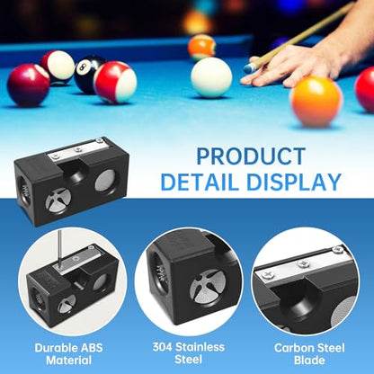6 in 1 Pool Cue Tip Shaper, Professional Pool Cue Tip Tool, Portable Billiard Pool Cue Accessories Tool, Pool Cue Repair kit Accessories for Replacement and Shaping Cue Tips for Billiards Enthusiastsm