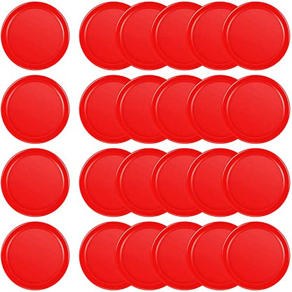 Coopay 24 Pieces Home Air Hockey Pucks 2.5 Inch Heavy Replacement Pucks for Game Tables Equipment Accessories, 12 Grams - color: Red