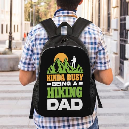Kinda Busy Being A Hiking Dad Backpacks For Men Women Book Bag Travel Hiking Camping Work Lightweight - color: Ye22