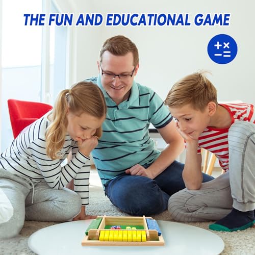 2 Pack Shut the Box Game, 2-4 Play Wooden Dice Math Games for Adults and Kids, Shut the Box Board with 8 Dices for Classroom, Home, Party, Pub