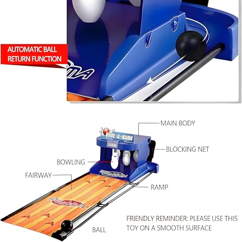 Home Bowling Game Machine, Foldable Indoor Electronic Bowling Alley with LED Scoreboard, Fun Family Activity, 2m Long, Ideal for Kids and Adults, Perfect for Parties