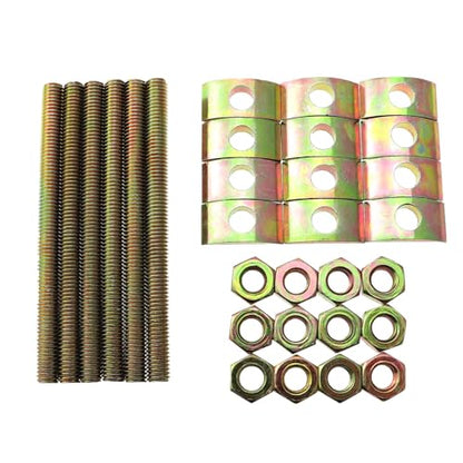 6 Sets Solid Half Moon Three in One Connector Large Countertop Combination Furniture Bolt Nut Hardware Table Bed Frame Stair Linkage (8x100mm Bolt, 26x14 Washer, M8 nut, Thread Pitch 1.25) - size: 8X100mm