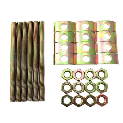 6 Sets Solid Half Moon Three in One Connector Large Countertop Combination Furniture Bolt Nut Hardware Table Bed Frame Stair Linkage (8x100mm Bolt, 26x14 Washer, M8 nut, Thread Pitch 1.25) - size: 8X100mm