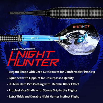 ONE80 90% Tungsten Steel Tip Darts Sets Chameleon, Night Hunter Professional Darts Set - style: Soft tip - Attack - 18g