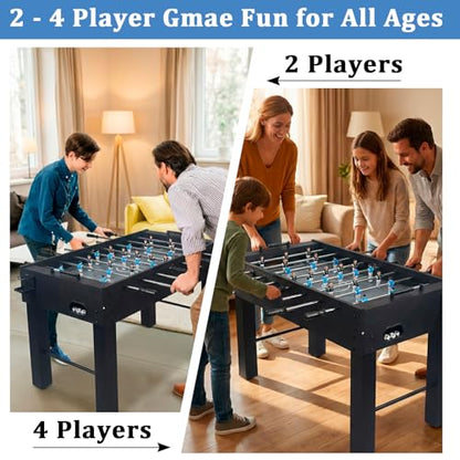 54 Inch Full Size Regulation Foosball Table | Competition Sized Arcade Soccer Game Table for Home, Office or Game Room - Includes 4 Balls, 2 Cup Holders