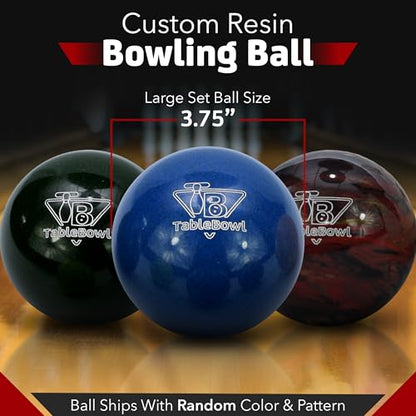 Premium Shuffleboard Bowling Pin Set – Full-Size Regulation 7” or 5.5” Hardwood Pins, Pinsetter, Resin Bowling Ball – Pro Shuffleboard Table Accessory for Family Game Rooms - size: Large