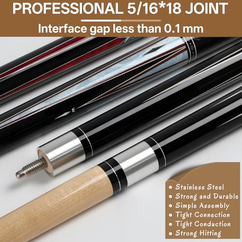 Kmise Pool Stick Set of 4, 58" Canadian Maple Pool Cue Sticks for Adults, 18 19 20 21oz Professional Billiards Pool Cue for Bar House Pool Table Sports - color: 4 Sets (New)