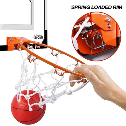 Indoor Mini Basketball Hoop Set for Kids - 17" x 12.5" Door Hoops Room&Wall Mounted with Complete Accessories Game Toys Balls Gifts Boys Teens - style: Basketball Hoop Set-Classic