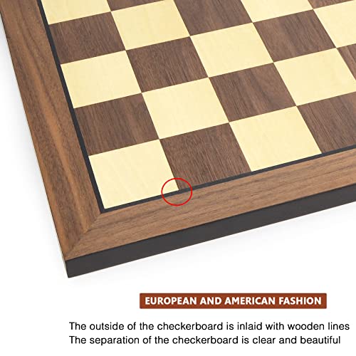 AMEROUS 17 Inches Wooden Chess Board Only, Professional Tournament Chess Board Large with Gift Package - Chess Rules, Beginner Chess Board Game for Adults