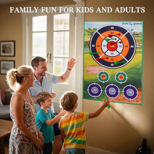 Golf Chipping Game Set – Battle Golf & Velcro Chipping Game with 2 Giant 70"x47" Mats, Backyard Golf Game for Indoor & Outdoor Fun– Includes Clubs, Balls & Targets
