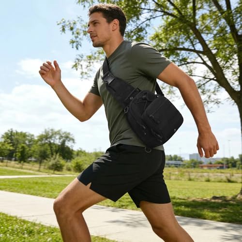 Viriber Tactical Backpack, Waterproof Military Cross-body Molle Sling Shoulder Backpack Chest Bag for Outdoor Every Day Carry Black - color: Black