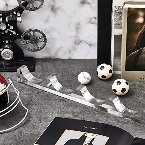 Yulejo 2-Pack Hockey Puck Display Case, Wall Mount Clear Acrylic Holder Shelf, 21.75" Floating Wall Rack Holds 12 Pucks, Perfect for Sports Memorabilia Signed Collectibles & Fan Gifts - color: Clear, style: Base