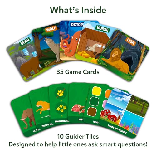 Skillmatics Guess in 10 - Animal Kingdom, Card Game for Preschool Kids, Girls & Boys, Fun Travel Game & Gifts for Ages 3, 4, 5, 6 - style: 3. Junior Animal Kingdom