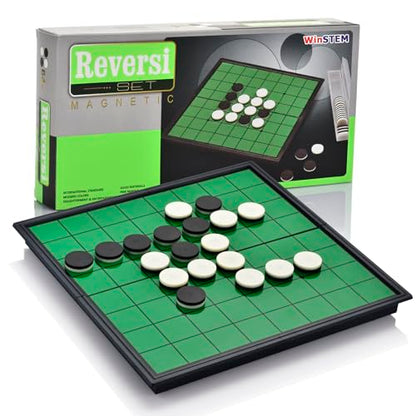 Magnetic Reversi Board Game Set 9.76" with Folding Board Classic Travel Games for Kids and Adults