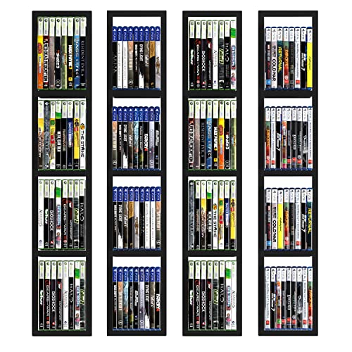 You Have Space Black Floating Shelves for Wall, 34 Inch Video Games, CD, DVD Storage Shelves, Metal Cube Storage Shelf Set of 4