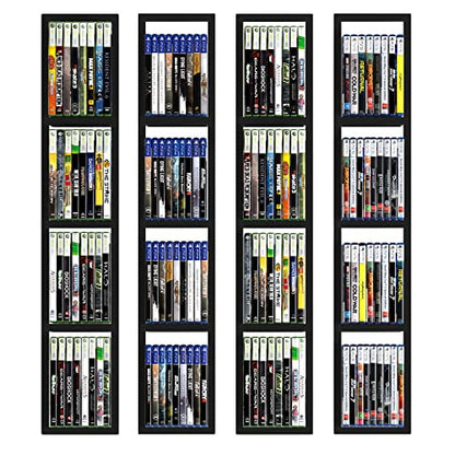 You Have Space Black Floating Shelves for Wall, 34 Inch Video Games, CD, DVD Storage Shelves, Metal Cube Storage Shelf Set of 4