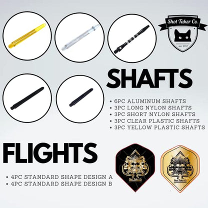 Soft Tip Darts Set - Professional Darts with Customizable Configuration, Aluminum & Plastic Shafts, O-Rings, Flights, Dart Tool, 50PC Extra 2BA Tips - color: 19g-Black C-STC10443