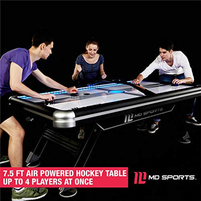 MD Sports Air Hockey Table with Arcade Electronic Scorer, Perfect for Family Game Rooms - style: 7.5' - Titan (Overhead Score)