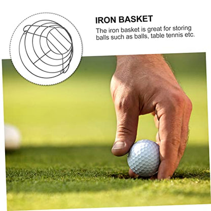 BESPORTBLE 2pcs Golf Carrying Basket Metal Golf Baskets Metal Storage Baskets Golf Bucket Golfball Container