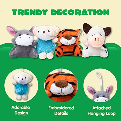 JOYIN Claw Machine Arcade Toy with LED Light & Adjustable Sound, Rechargable Dispenser Toys Mini Vending Machine for Kids, 36 Pack Mini Animal Plush Toy Assortment (36 Units 3" Each),Bulk Stuffed Anim