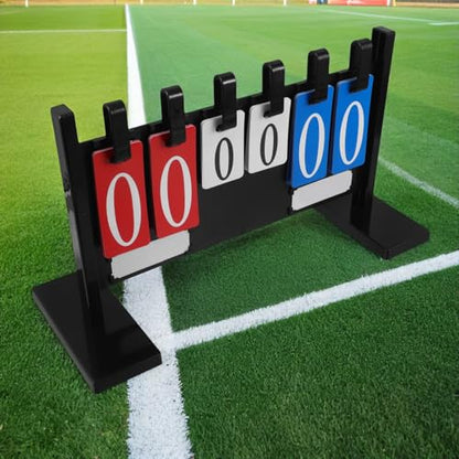 POPETPOP Portable Flip Sports Scoreboard with 4 and 6-Digit Display, Weather-Resistant Thickened Tabletop Score Counter for Table Tennis, Basketball, Volleyball, Baseball Games and Outdoor