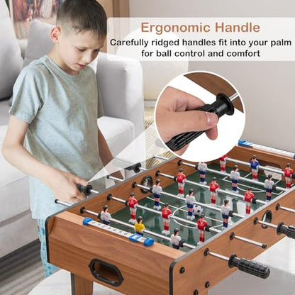 Goplus Mini Foosball Table, 27in Soccer Game Table w/ 2 Footballs and Soccer Keepers, Portable Football Game Set for Adults in Office, Game Room, Living Room